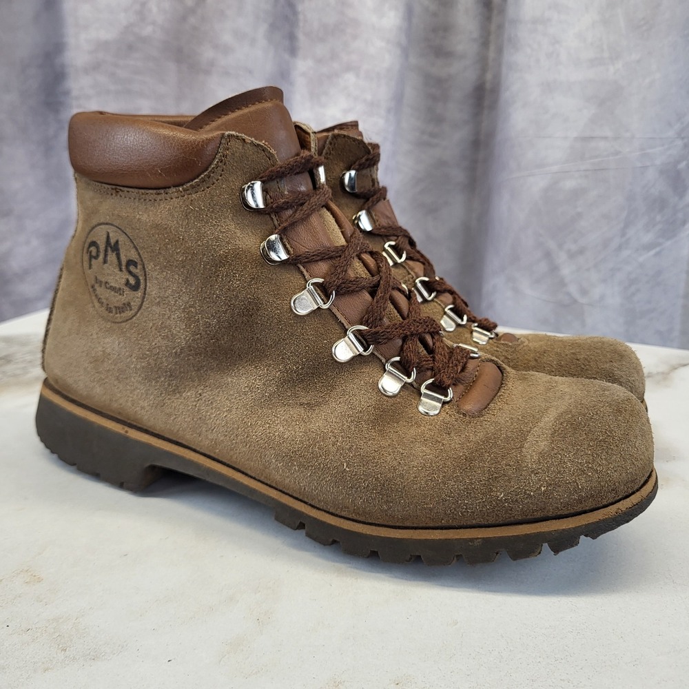PMS by Conti Suede Hiking Outdoor Boots Women's Size 9.5 Tan Suede